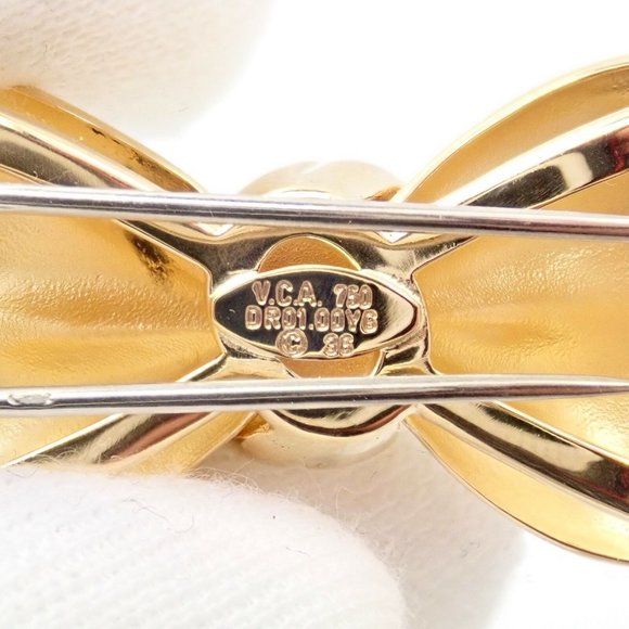 Rare! Authentic Van Cleef & Arpels 18k Yellow Gold Bow Design Pin Brooch - Picture 11 of 11